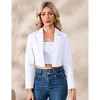 Coolmee Women's Blazer Sleeve Open Front Blazers Slim Fit Casual Work Lightweight Suit Jacket - 2 of 4