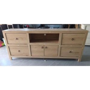 Wooden 6-Door TV Cabinet - Rustic Storage Console with Ample Space for Media, Home Decor, and Electronics - Stylish Entertainment Center - 1 of 3