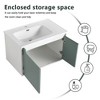 Wall-Mounted Bathroom Vanity with Ceramic Sink, Bathroom Vanity with Soft Close Door - 4 of 4