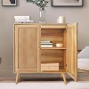 Jojoka Rattan Buffet Cabinet with Storage, Farmhouse Sideboard with Adjustable Shelves & Solid Wood Feet,Brown - 4 of 4