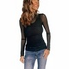Women's Little Number Mesh Mock Neck Top - Hem & Thread - 2 of 4