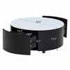 Modern Round Coffee Table with Drawers, Movable Wood Center Table with Casters - 3 of 4