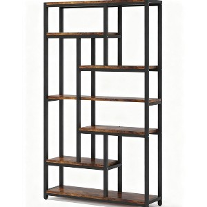 Gulches 79" Tall Bookshelf, 7-Tier Bookcase with 10 Open Display Shelves for Storage - 1 of 4