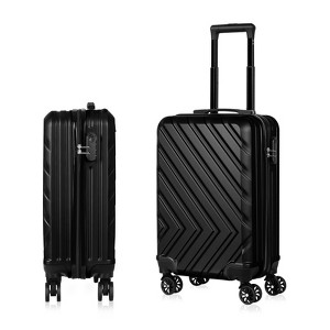 Oumilen Carryon 20" Hardside Suitcase ABS Spinner Luggage with Lock - Arrow in Black - 1 of 1
