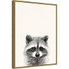 18" x 24" Animal Mug II Raccoon by Victoria Borges Framed Canvas Wall Art Gold - Amanti Art: Modern Decor, Polystyrene Frame - 2 of 4