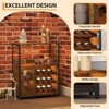 36 Inch Tall Bar Cabinet, Adjustable Shelves Wine Rack Table with Removable Wine Rack and Mesh Door - 4 of 4