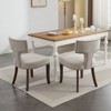 PAGED Modern Dining Chairs Set of 2, Living Room Chair with T-shaped Back and Wood Legs, Linen Accent Chair for Dining Room, Kitchen - 2 of 4