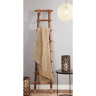 Cozy Natural Brown Chunky Knit Electric Throw Blanket - 23" x 19"