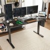 GlasFlength Desks Standing Desk Adjustable Height Sit Stand Desk with Splice Board Headphone Hooks for Home Office, Brown, 56.3"*24"*45" - 4 of 4