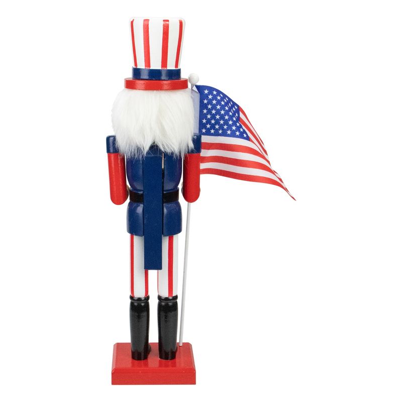 Northlight 15 Patriotic Red and Blue Wooden Uncle Sam Christmas Nutcracker Tabletop Decor, 5 of 6