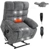MAYEERTY Electric Power Lift Recliner Chair for Elderly Support with Power-Remote, Heavy Duty Massage Chair with Heat Massage, Grey - 2 of 4