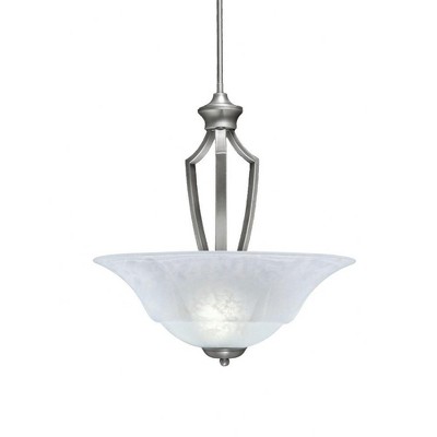 Toltec Lighting Zilo 3 - Light Pendant in  Graphite with 20" White Marble Shade