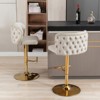 FONTOI 2PCS Swivel Bar Stools for Kitchen Island, Height Adjustable Barstools, Bar Chairs with Footrest & Back, Beige, 19"*42.9"*18.1" - 2 of 4