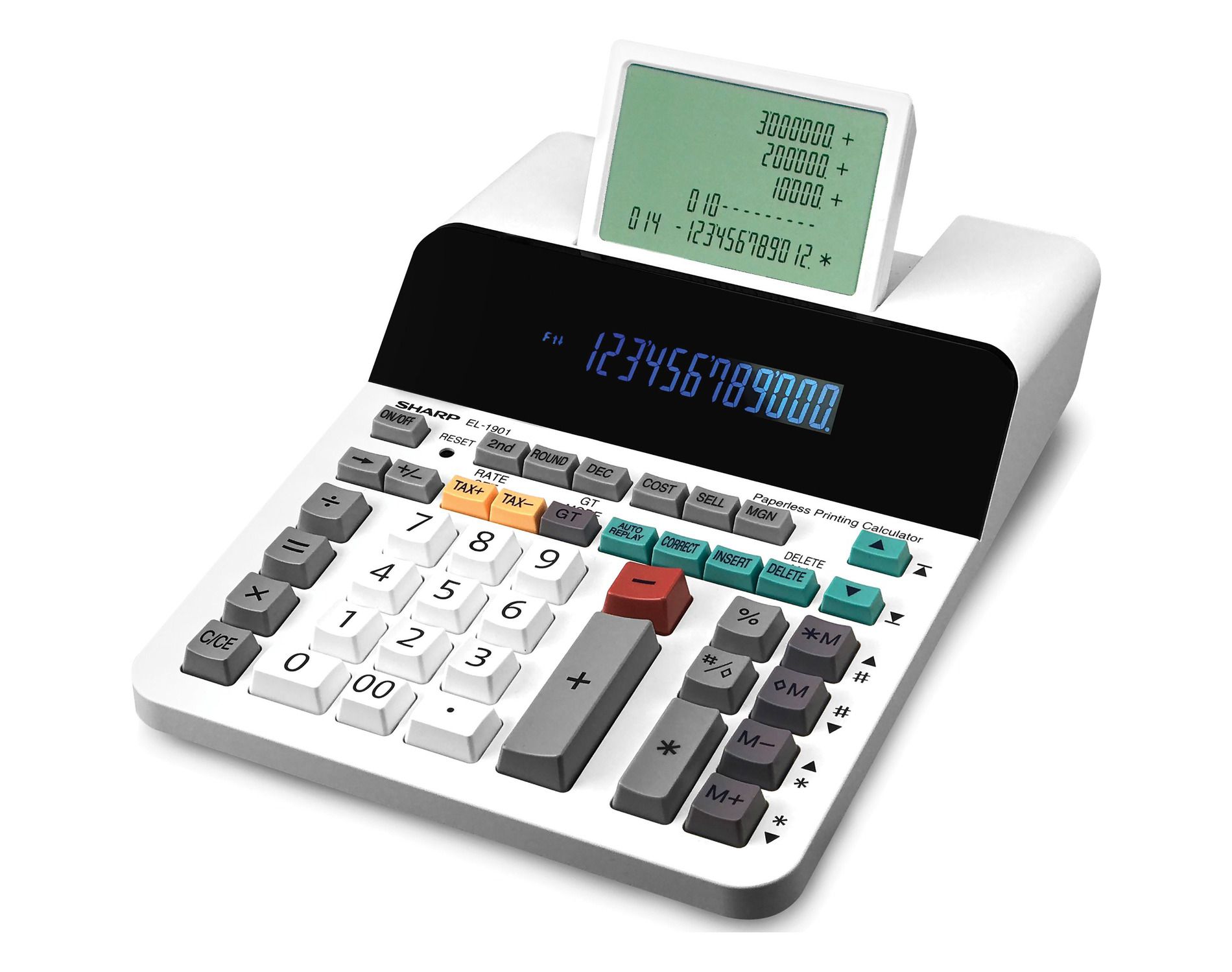 Sharp EL-1901 Paperless Printing Calculator with Check and Correct 12-Digit LCD EL1901