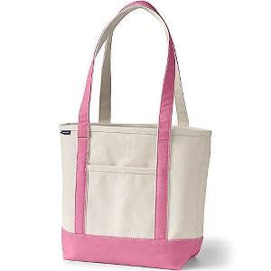 Lands' End Open Top Long Handle Canvas Tote Bag - 1 of 4
