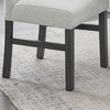 Racxily Set of 2 Light Gray Fabric Parsons Dining Side Chairs with Gray Wood Legs - 4 of 4