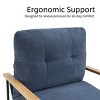 GlasFlength Accent Chairs pholstered Wood Accent Arm Chair Reading Chair Vanity Chair with Storage Bag Living Room Chair, Blue, 29.13"*29.92"*35.28" - 3 of 4
