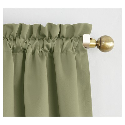 Sage Green Blackout Polyester Rod Pocket Curtain Panel