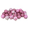 Northlight Shatterproof 4-Finish Christmas Ball Ornaments 3.25" (80mm) - Bubblegum Pink - 32ct - 3 of 4