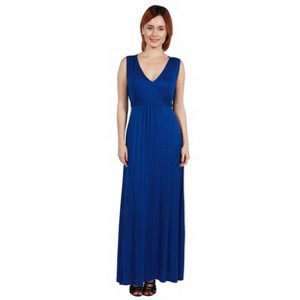 24seven Comfort Apparel Womens V Neck Maxi Dress - 1 of 4