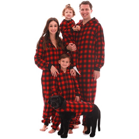 followme One Piece Matching Buffalo Plaid Adult Onesie For Family