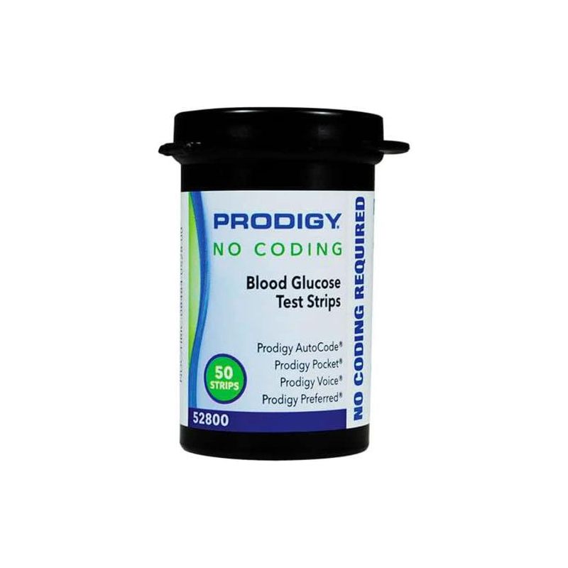 Prodigy No Coding Blood Glucose Test Strips, Box of 50, 2 of 4
