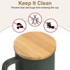 Unique Bargains Smooth Bamboo Wide Mouth Coffee Mug Drink Wooden Cup Lid 4 Pcs - 4 of 4