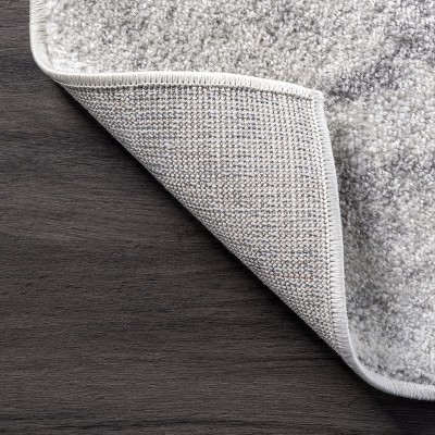 Gray Abstract Non-Slip Synthetic Runner Rug