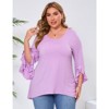 Coolmee Womens Plus Size Tops Ruffle Sleeve Shirts Loose V-Neck Casual Tunic Blouses - 2 of 4