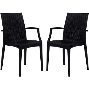 LeisureMod Mace Indoor/Outdoor Dining Armchairs (Set of 2) - 1 of 4