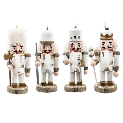 JUJABU 4-Pack Christmas Nutcracker Statues with Multi-Style Decor for Home & Countertops