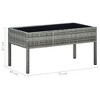 vidaXL Patio Table with Glass Top Coffee Table Outdoor Furniture Poly Rattan - 4 of 4