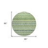 Artichoke Green And Olive Green Striped Washable Indoor Outdoor Area Rug - 3 of 4