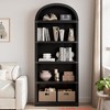 5 Tier Bookshelf Arched Bookcase Farmhouse Bookcase Display Storage Rack Wooden Bookshelves - 3 of 4
