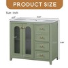 36-inch bathroom vanity with two soft close doors, adjustable shelves and three drawers - Leovsnove - 3 of 4