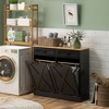 Yukimo 39.4" Black Tilt-Out Laundry Hamper Cabinet, Bathroom Storage with 2 Removable Baskets and 2 Drawers - 2 of 4
