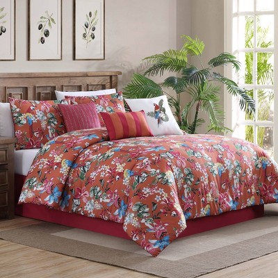 7pc Queen Fiesta Comforter Set Red - Riverbrook Home