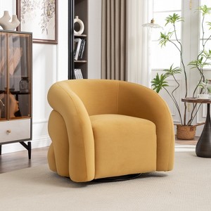 SEYNAR Modern Glam Velvet 360 Degree Swivel Accent Armchair with Tufted Back - 1 of 4