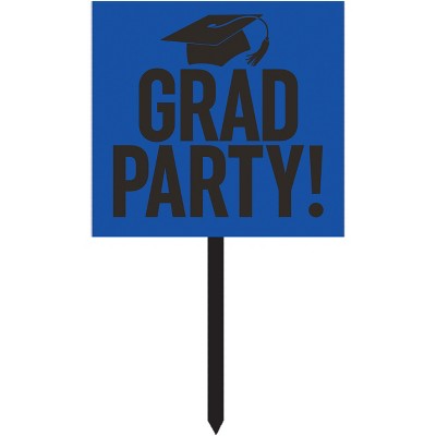 Blue Graduation Yard Sign