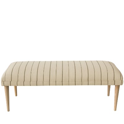 Upholstered Bench Fritz Glacier with Natural Legs - Skyline Furniture