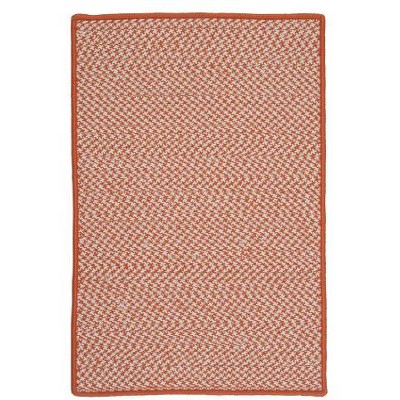 Colonial Mills Outdoor Houndstooth Tweed Braided Rug, Orange 5'x7', Rectangle Shape