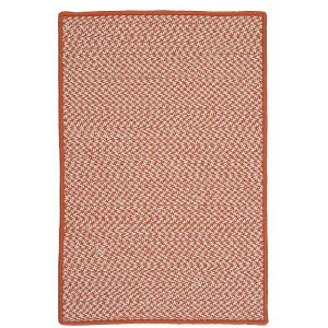 Colonial Mills Outdoor Houndstooth Tweed Braided Rug, Orange 5'x7', Rectangle Shape - 1 of 3