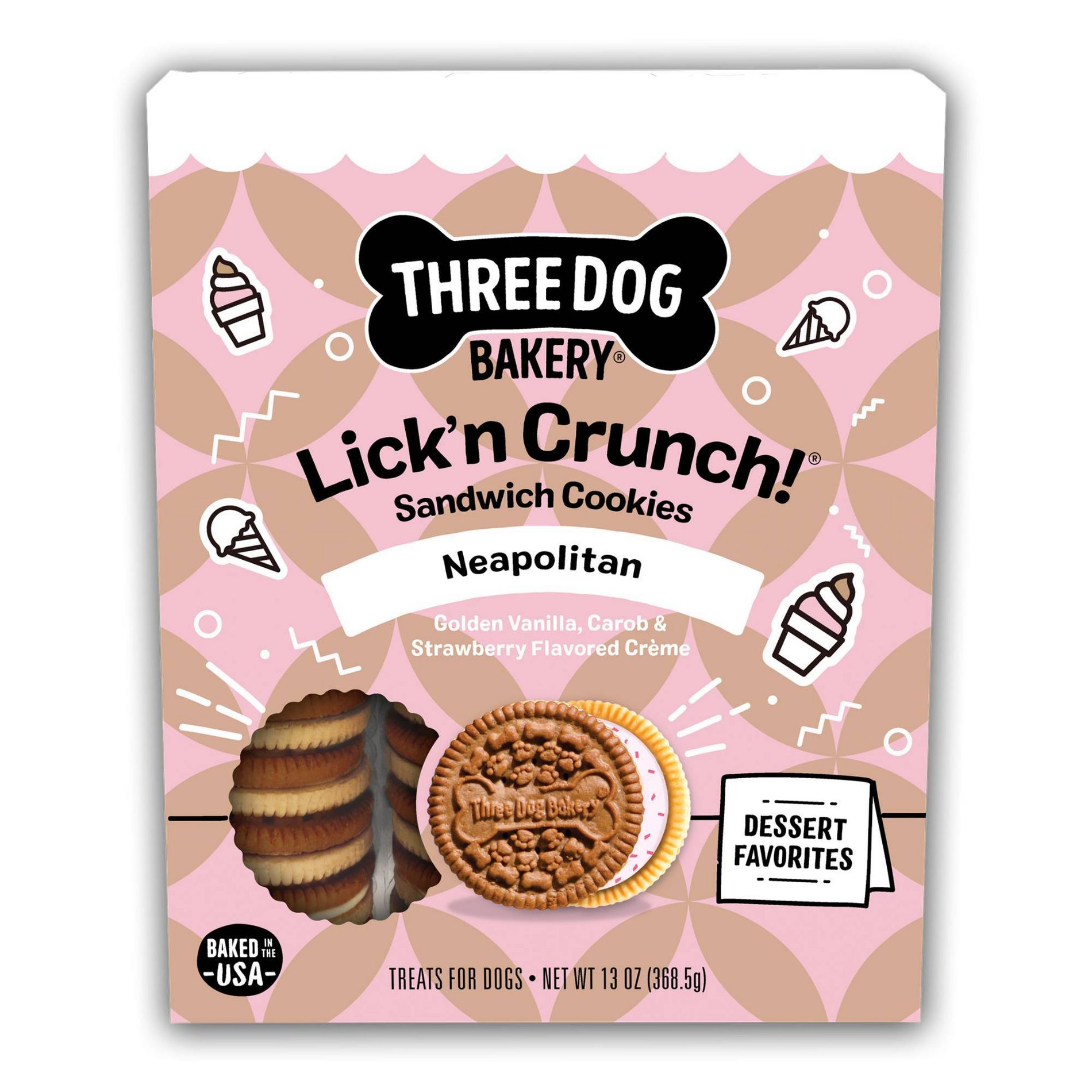 Three Dog Bakery Nea-Paw-litan Lick'n Crunchy Dog Treats - 13oz