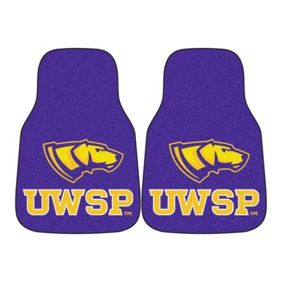 NCAA University of Wisconsin Pointers Carpet Car Mat Set - 2pc