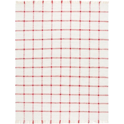 Montauk MTK322 Hand Woven Indoor Area Rug - Ivory/Red - 8'x10'- Safavieh