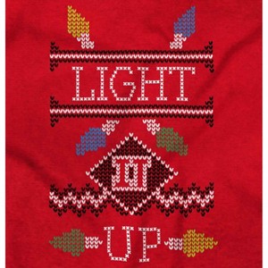 Ugly Christmas Pattern Light it Up Hoodie Sweatshirt Women Men Brisco Brands - 1 of 4