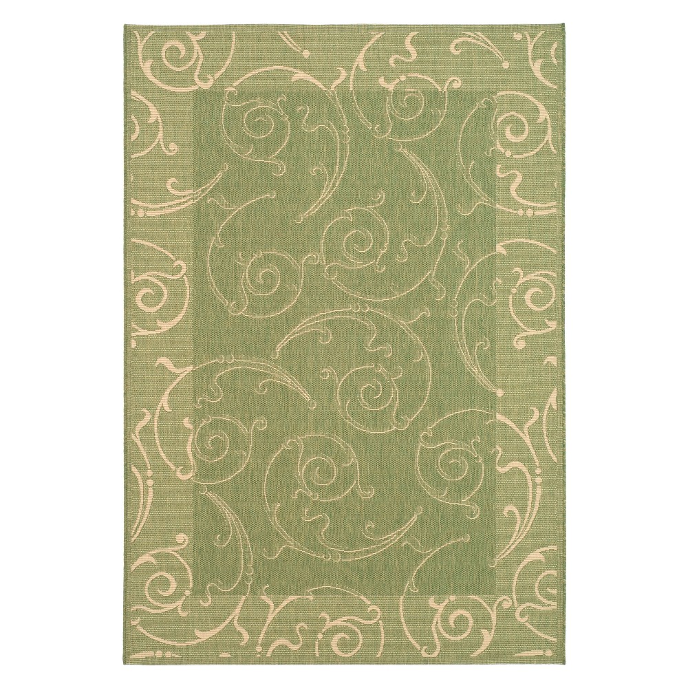 4'X5'7in Rectangle Pembrokeshire Outdoor Rug Olive/Natural - Safavieh