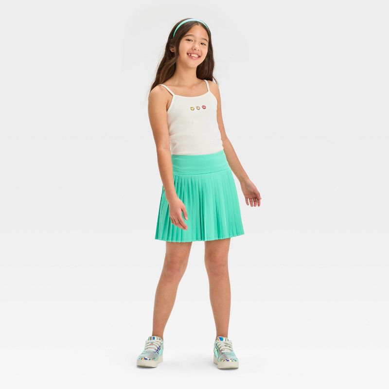 Girls' Pleated Sporty Knit Tennis Skirt - art class™, 3 of 4