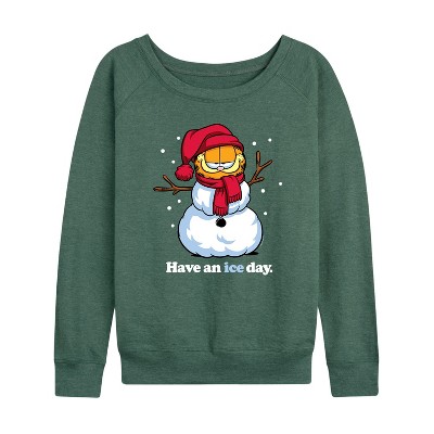 Women's - Garfield - Have An Ice Day Lightweight French Terry Wide Neck Long Sleeve Shirt