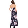 Women Strapless Maxi Boho Vintage Summer Beach Floral Print Hawaiian Party Long Dress - 3 of 3